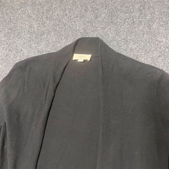 LOFT Women's Black Open Front Cardigan Sweater Size Small Long Sleeve - Picture 2 of 6
